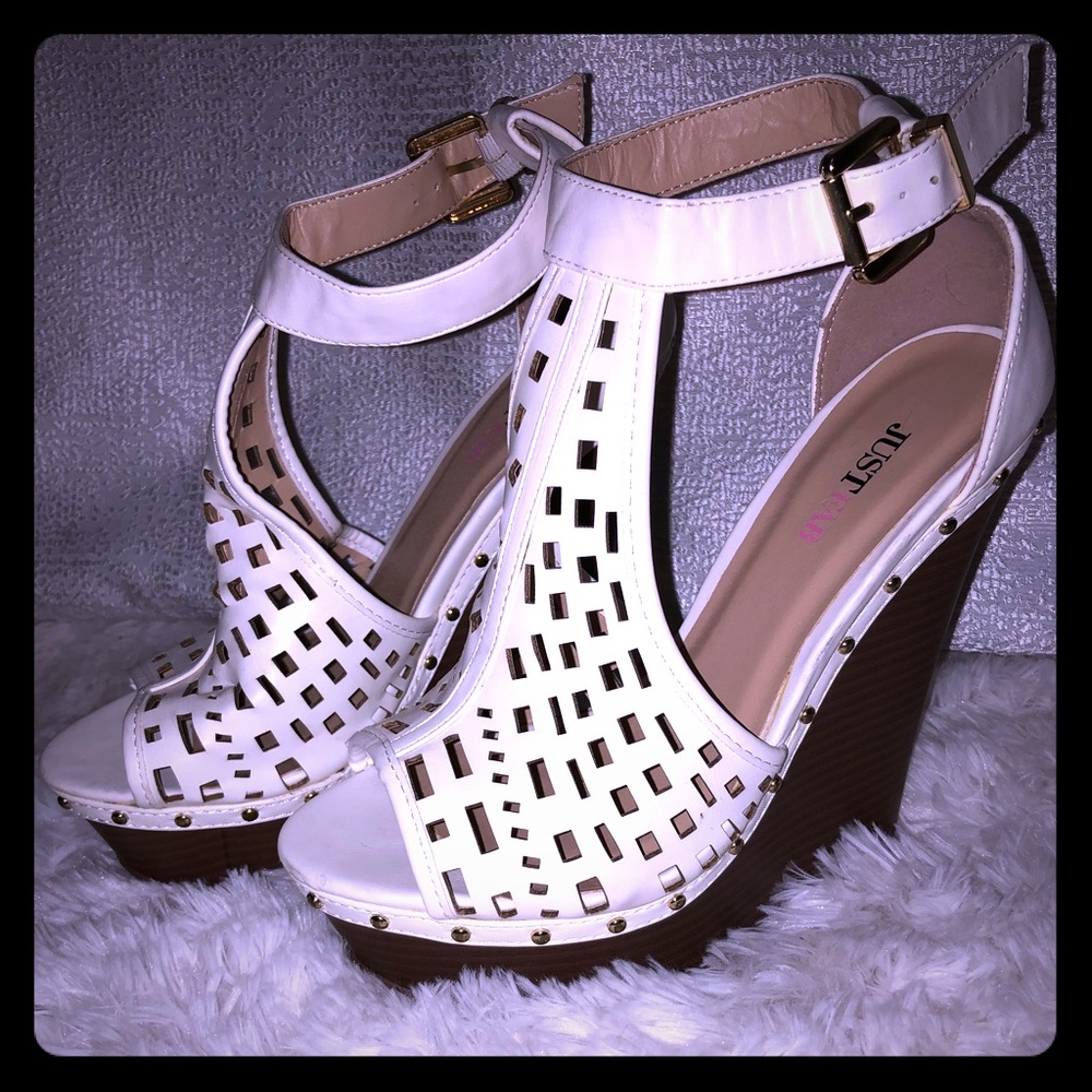Just fab white wedges
